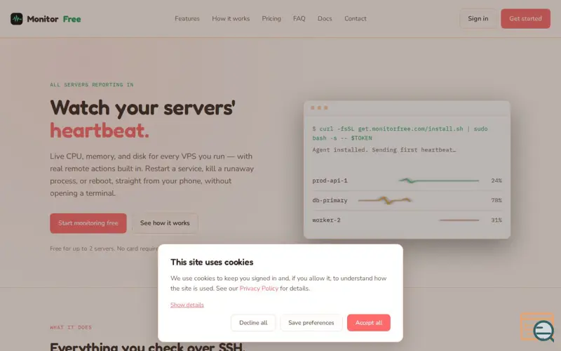 Screenshot of MonitorFree