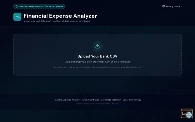 Screenshot of Expense Analyzer (Local-Only)