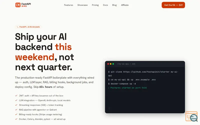 Screenshot of FastAPI AI Kit