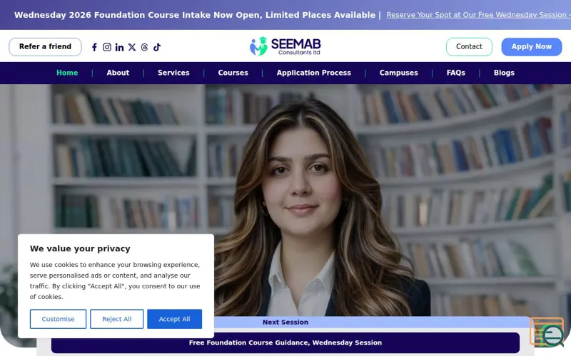 Screenshot of Seemab Consultants LTD
