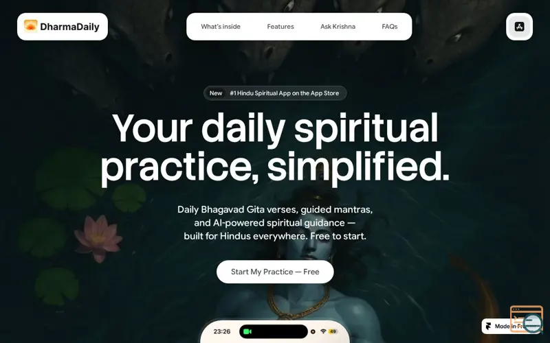 Screenshot of Dharma Daily