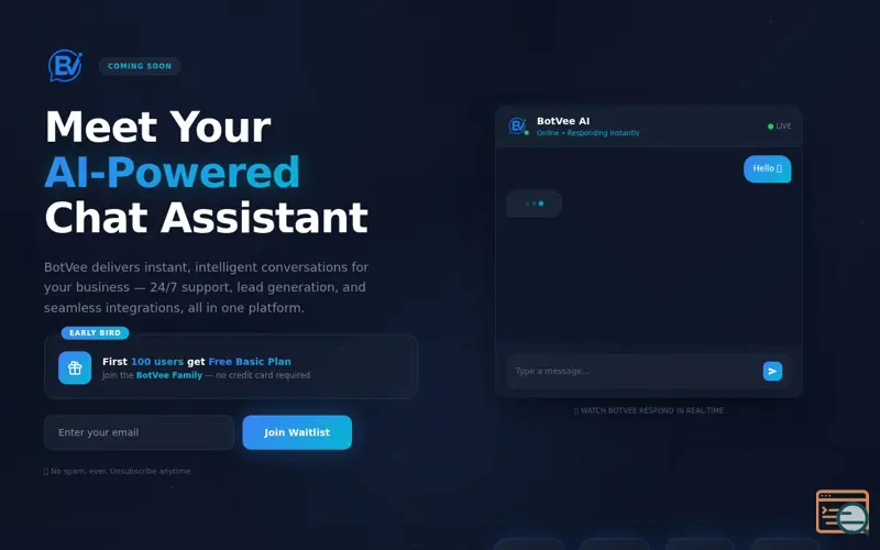 Screenshot of Join the Waitlist