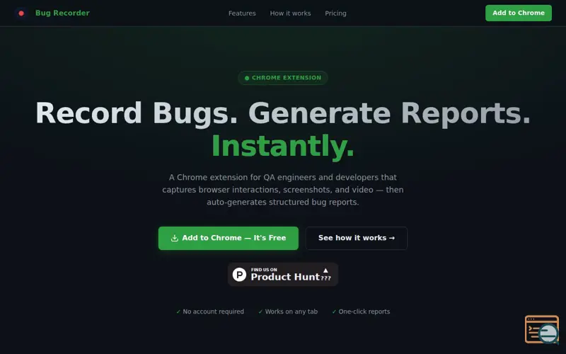 Screenshot of Bug Reproduction Recorder