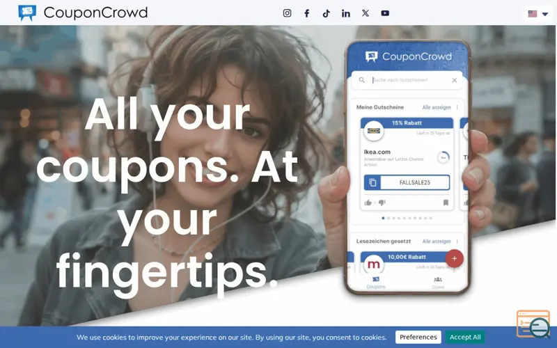 Screenshot of CouponCrowd App - Coupon Wallet