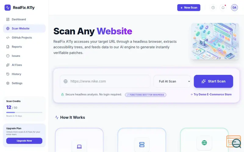Screenshot of RealFix A11y