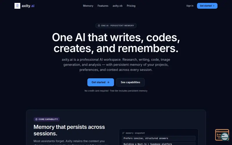 Screenshot of axity.ai