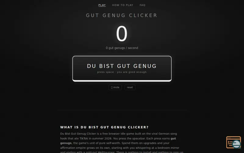 Screenshot of Du Bist Gut Genug Clicker