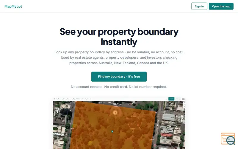 Screenshot of Map My Lot, a launch using PicoCSS
