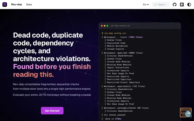 Screenshot of Rev-dep