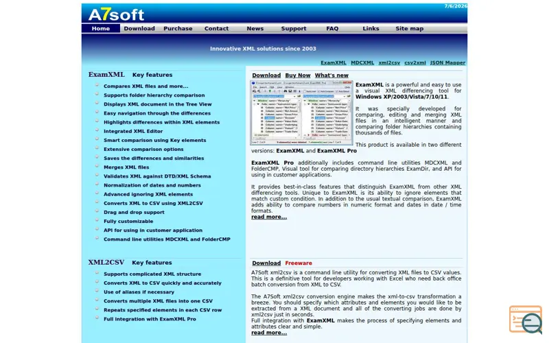 Screenshot of A7Soft ExamXML