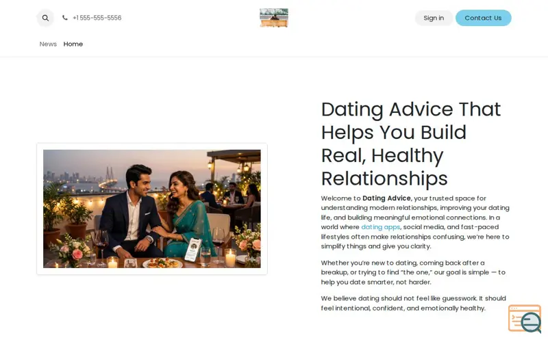 Screenshot of Dating Advice