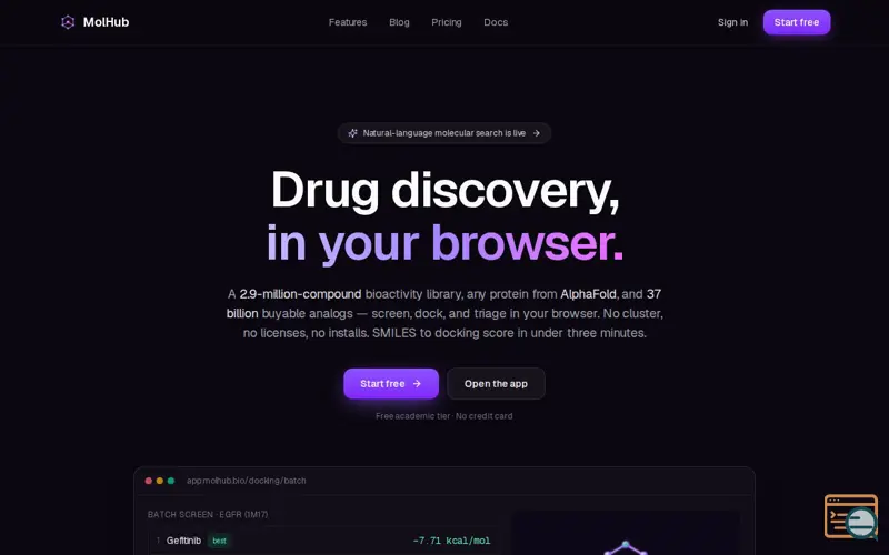 Screenshot of MolHub