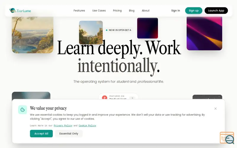 Screenshot of YourLume, a launch using LanguageTool
