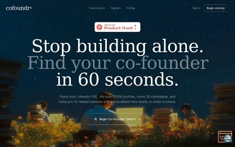 Screenshot of Cofoundr