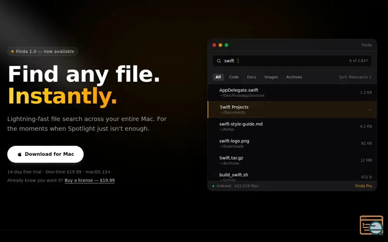 Screenshot of Finda