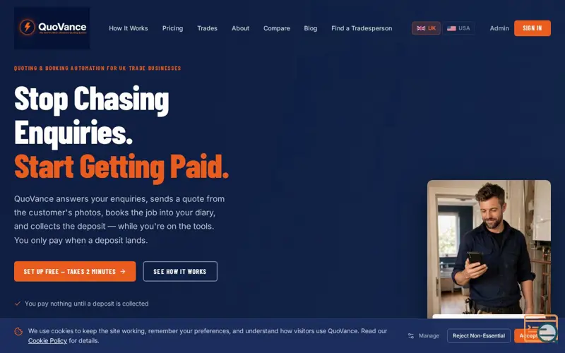 Screenshot of QuoVance
