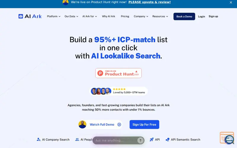 Screenshot of AI Ark