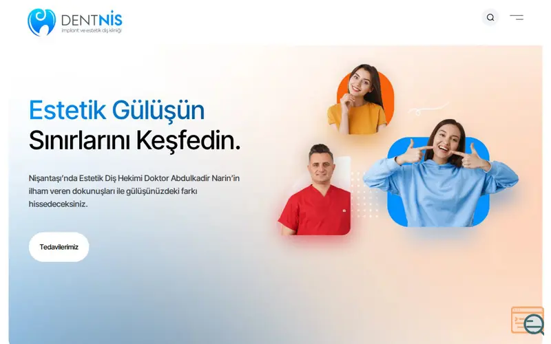 Screenshot of DentNis ®, a launch using Cookie Notice