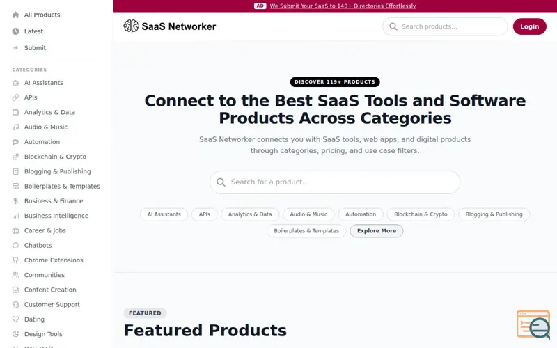 Screenshot of SaaS Networker