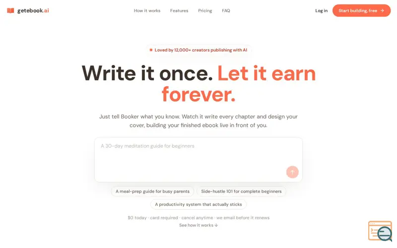 Screenshot of getebook.ai