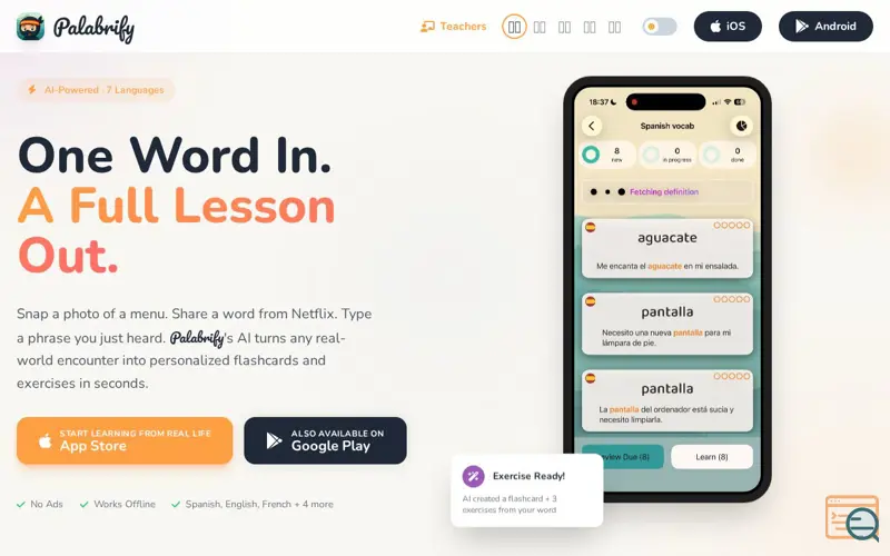 Screenshot of Palabrify
