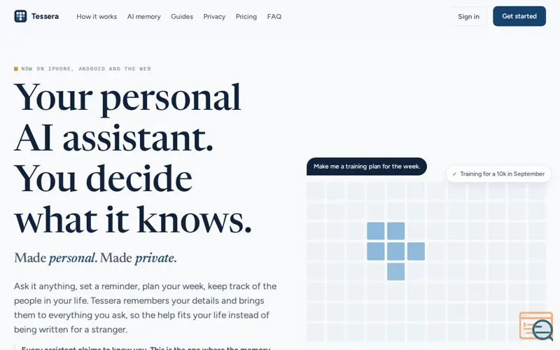 Screenshot of Tessera - Personal AI Assistant