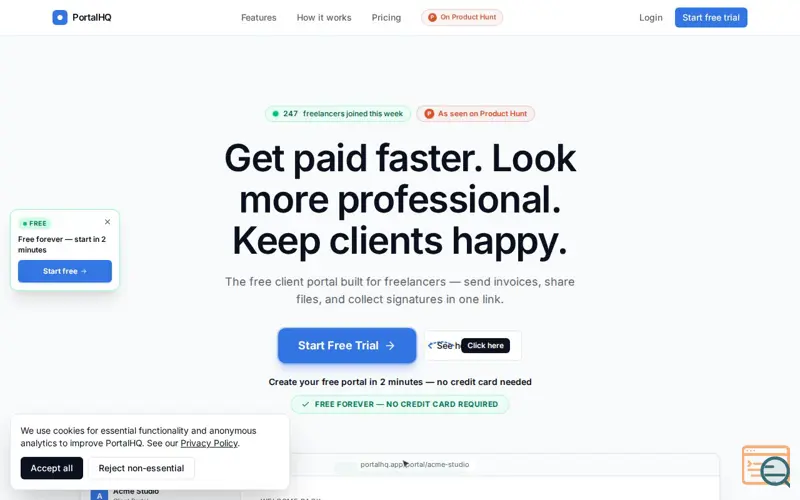 Screenshot of PortalHQ