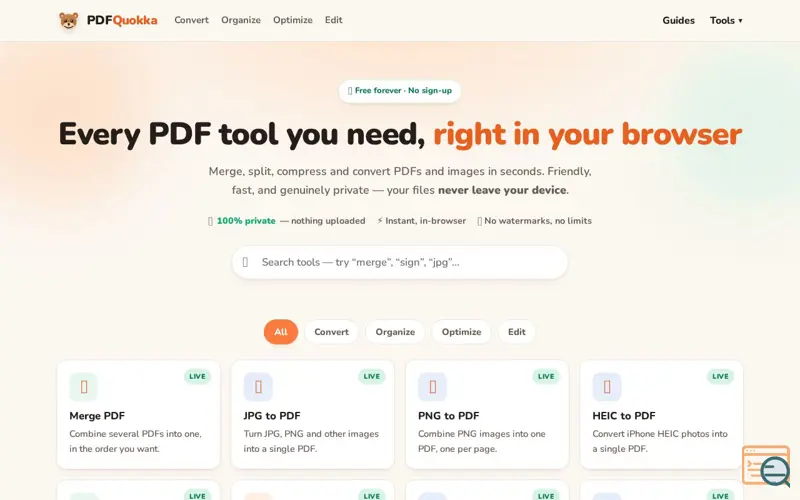 Screenshot of PDFQuokka