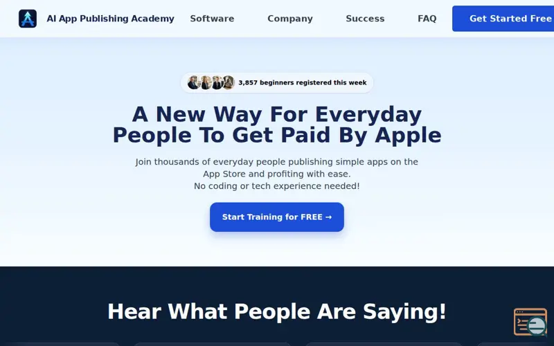 Screenshot of AI App Publishing Academy