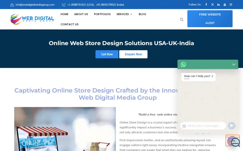 Screenshot of Online Web Store Design Solutions USA-UK