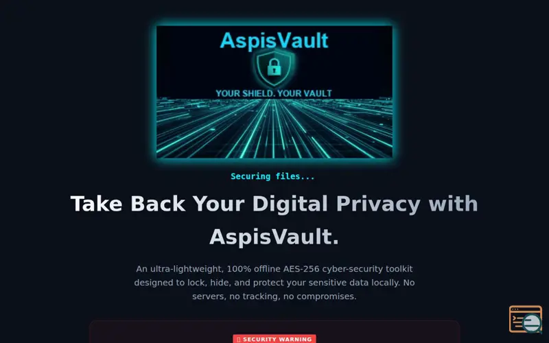 Screenshot of AspisVault