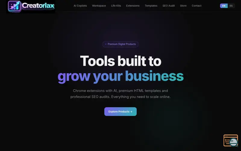Screenshot of Creatoriax — Premium Digital Products & SEO Audit