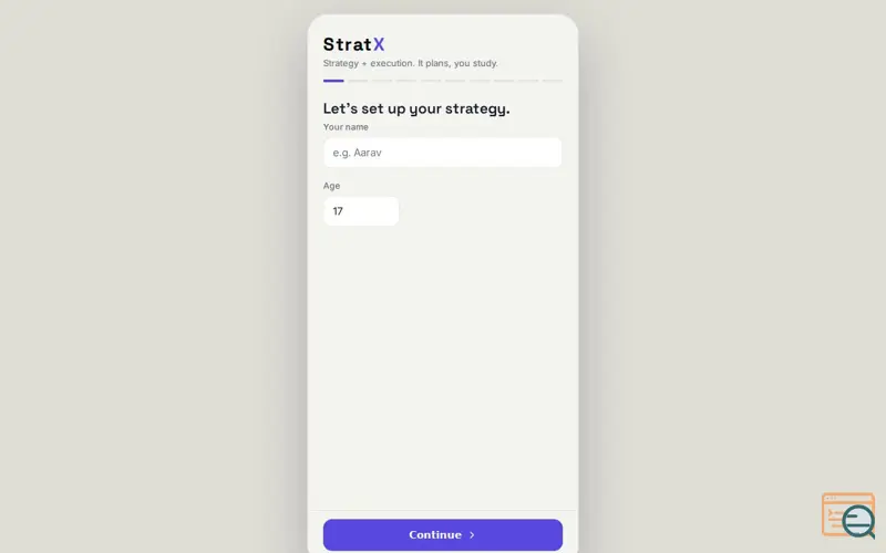 Screenshot of StratX
