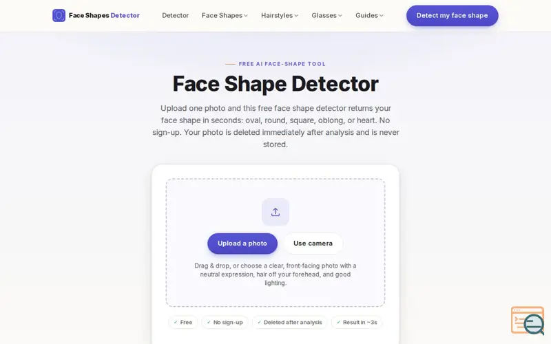 Screenshot of Face Shapes Detector