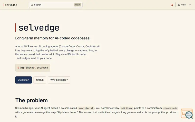 Screenshot of Selvedge