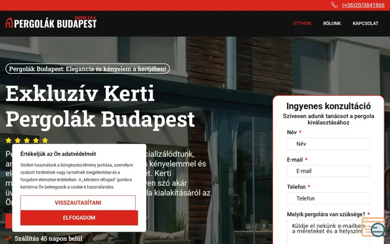 Screenshot of Pergolák Budapest - Gazebo s.r.o.