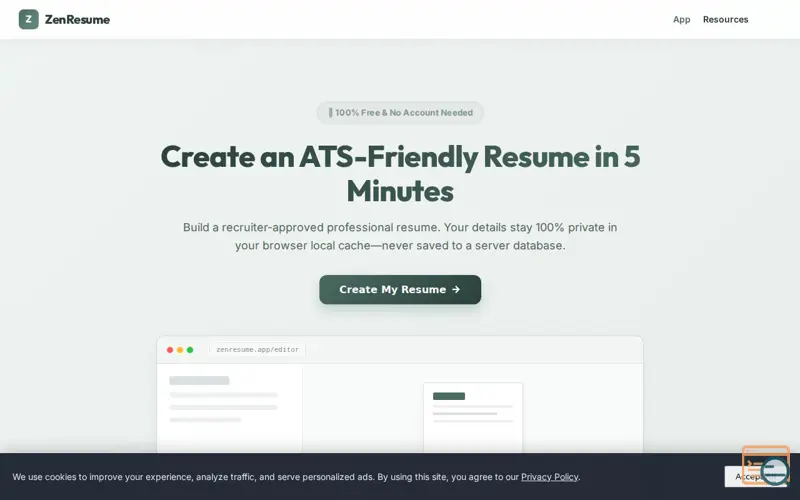 Screenshot of ZenResume