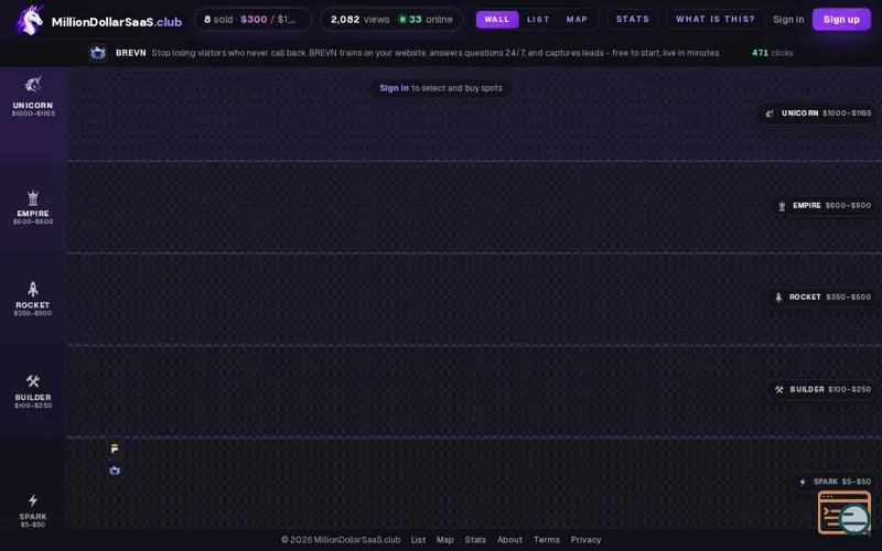 Screenshot of Milliondollarsaas