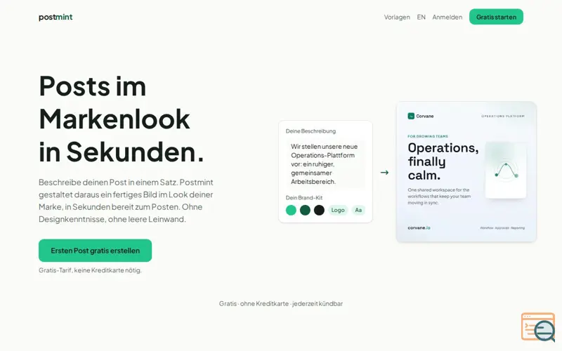 Screenshot of Postmint