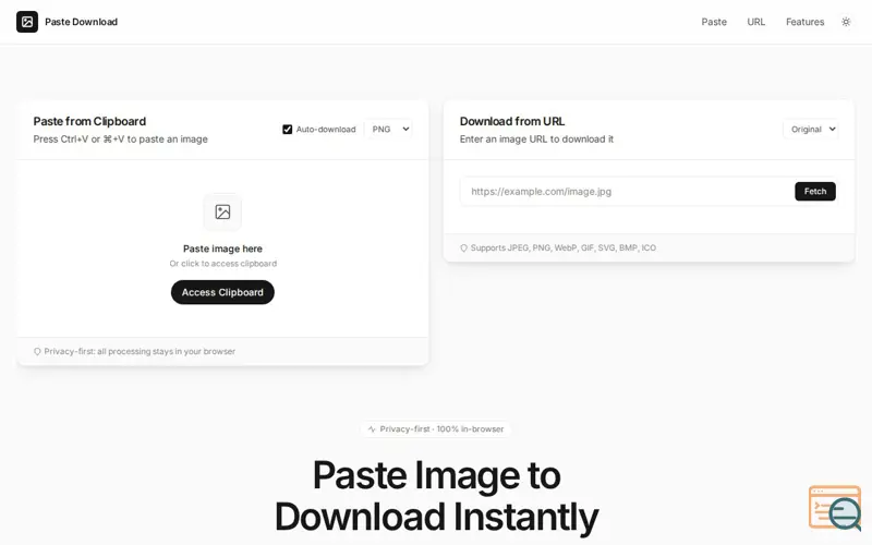 Screenshot of PasteDownloadApp