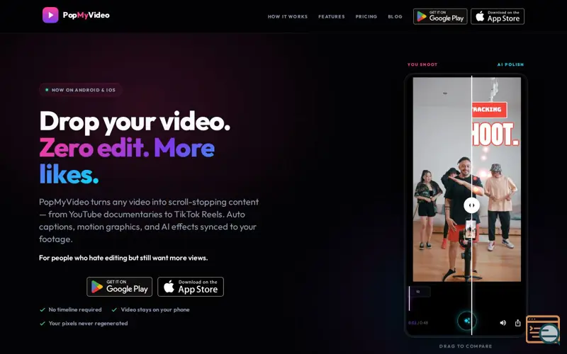 Screenshot of PopMyVideo