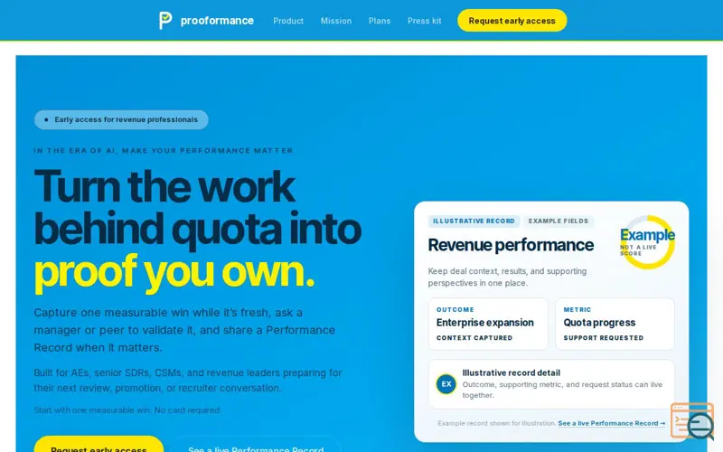 Screenshot of Prooformance