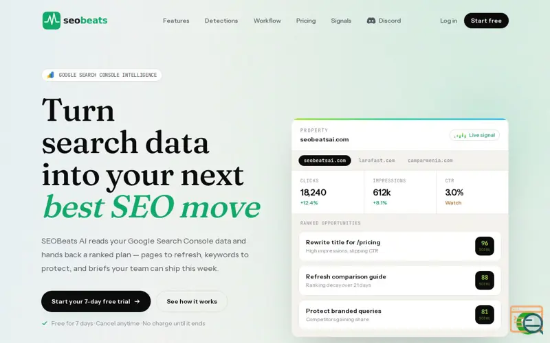 Screenshot of Seobeatsai