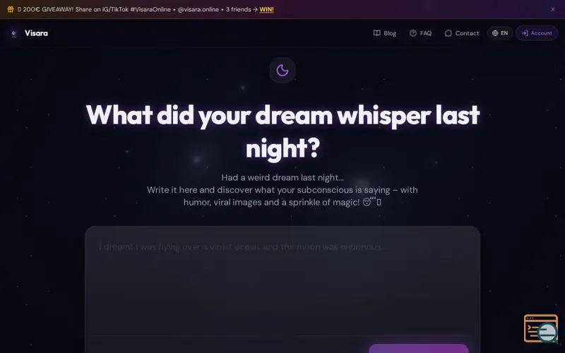 Screenshot of Visara, a launch using Arsys Email
