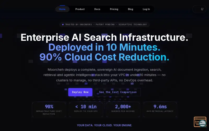 Screenshot of Moorcheh, a launch using Oneleet