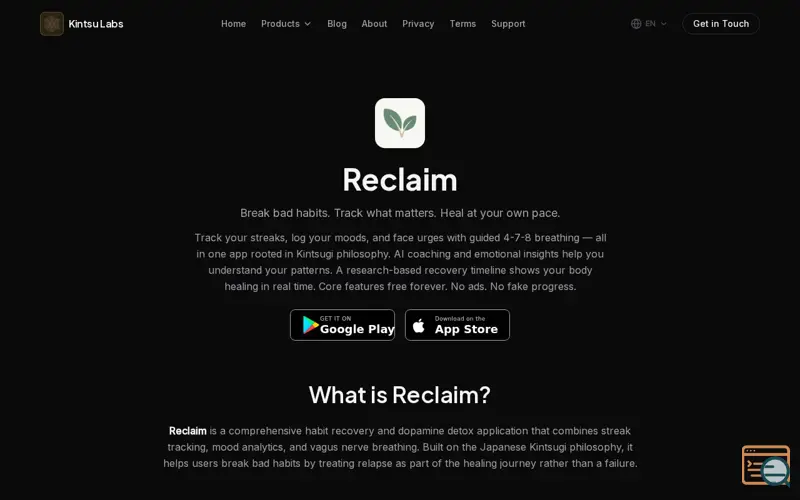 Screenshot of Reclaim