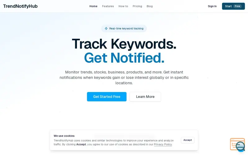 Screenshot of TrendNotifyHub