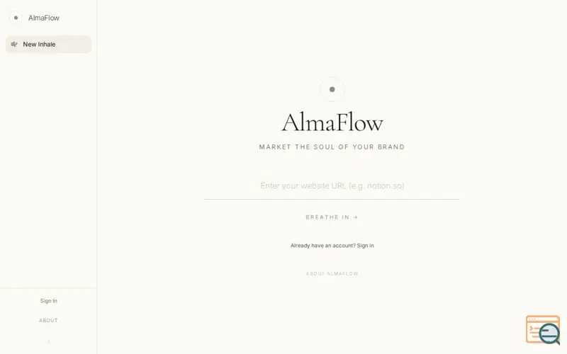 Screenshot of AlmaFlow — Market the Soul of Your Brand