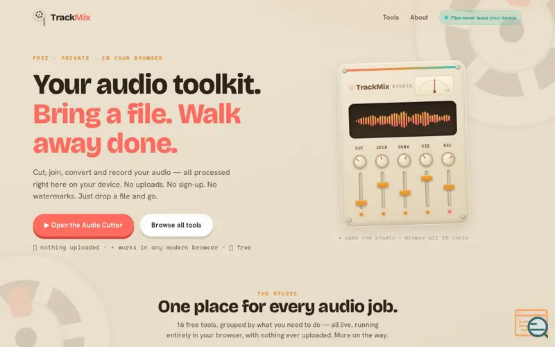 Screenshot of TrackMix