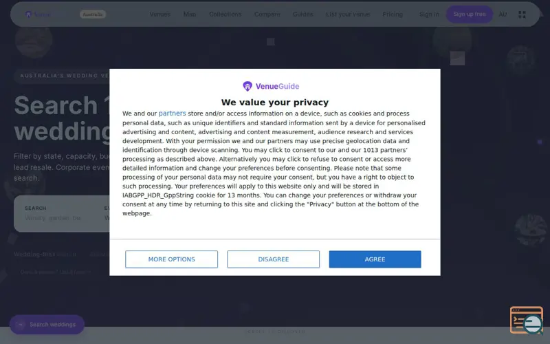 Screenshot of VenueGuide.au